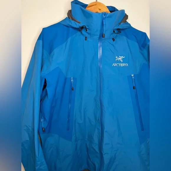 Arc’teryx Gore-Tex Shell Jacket Mens LG Blue Waterproof Alpine Hiking Pit zips - Picture 3 of 16